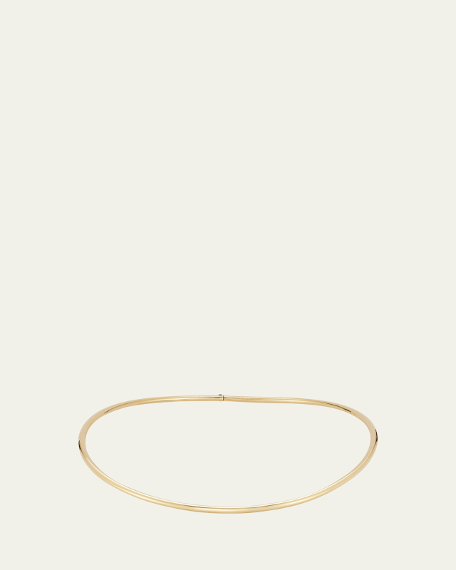 18K Yellow Gold Plie High Polish Collar, 16"L
